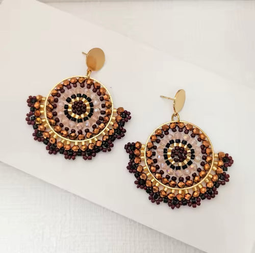 Ohrstecker Beads " Toffee"