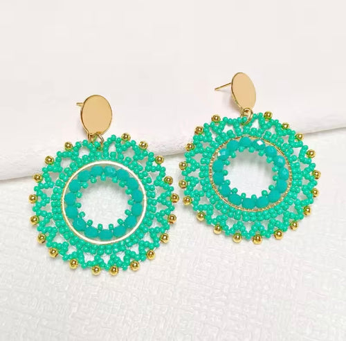 Ohrstecker Beads " Smaragd Queen"