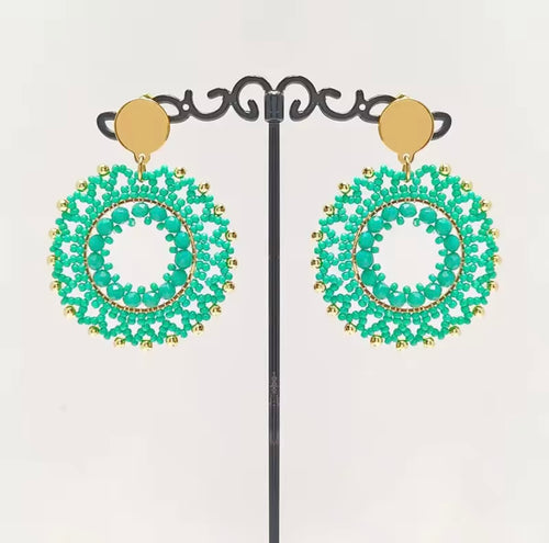 Ohrstecker Beads " Smaragd Queen"