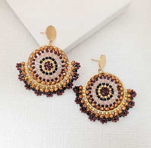 Ohrstecker Beads " Toffee"