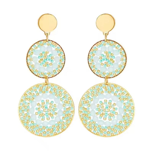 Ohrstecker Beads " Double Aqua Explosion"