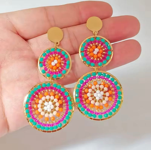 Ohrstecker Beads " Double Colour Explosion"