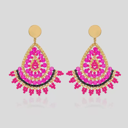 Ohrstecker Beads "Pink Raindrops"