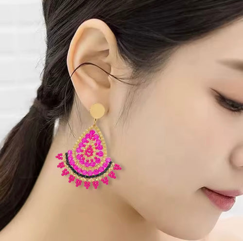 Ohrstecker Beads "Pink Raindrops"