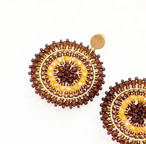 Ohrstecker Beads " Cafe au Lait"