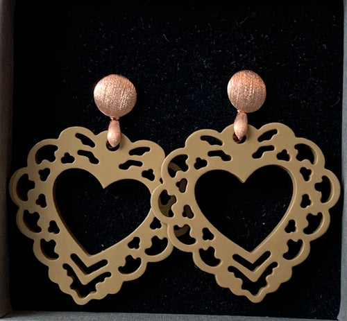 Hornohrringe Heart rosegold