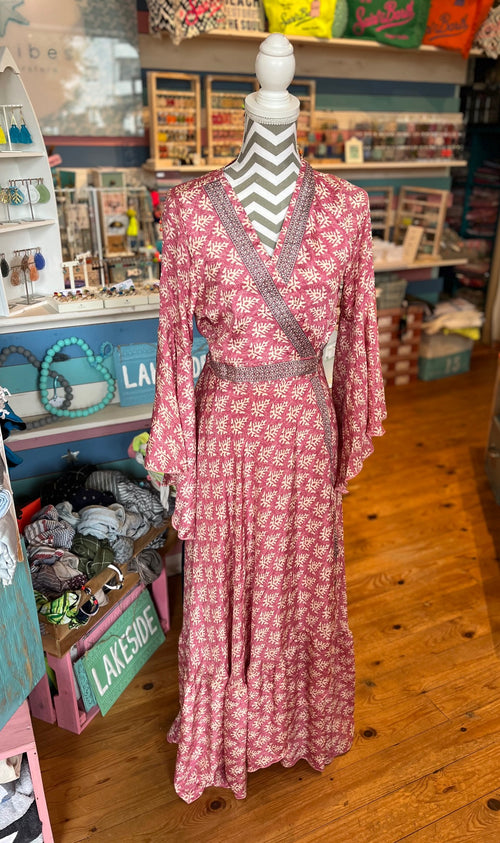 Seiden Maxidress Lisboa Ornament pink