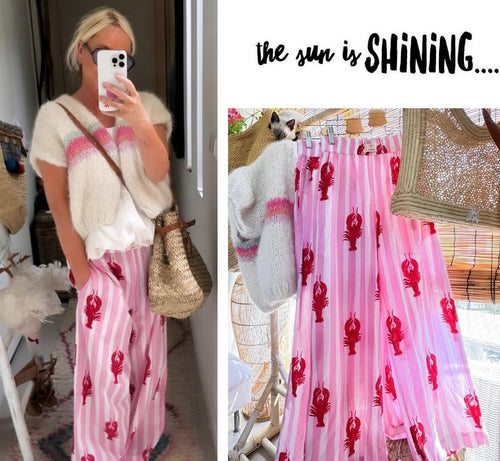 Hose "Lobster and Stripes" pink