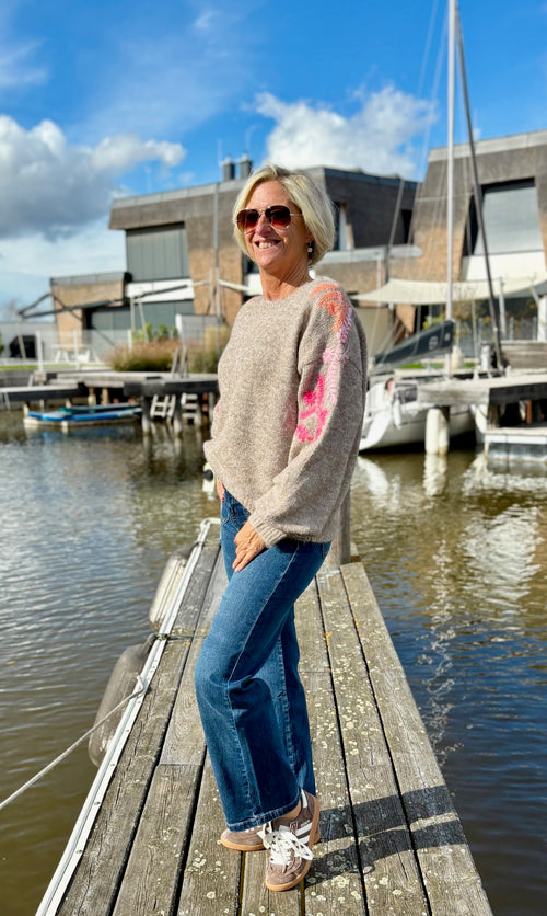 Strickpullover "Flower Power"