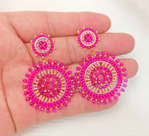 Ohrstecker Beads "Double Pink"