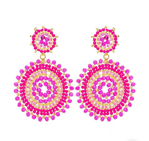 Ohrstecker Beads "Double Pink"