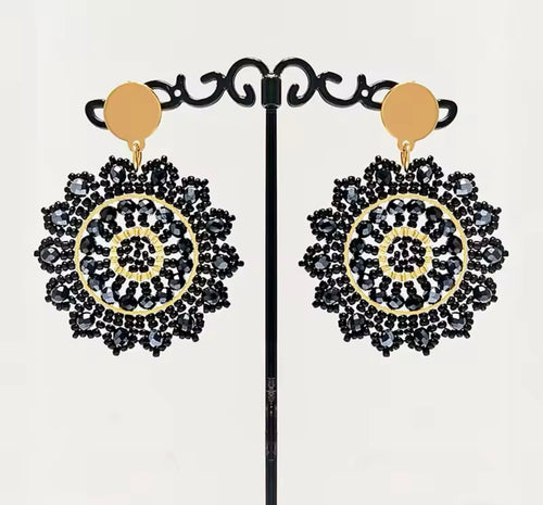 Ohrstecker Beads "Black Sun"