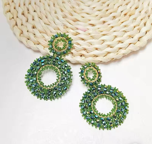 Ohrstecker Beads "Double green"