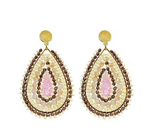 Ohrstecker Beads "Drops Cappuccino"