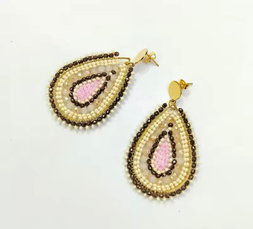 Ohrstecker Beads "Drops Cappuccino"