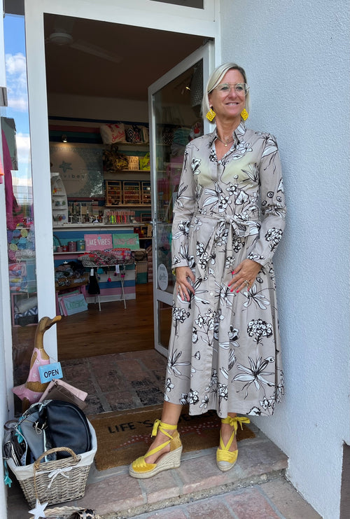 Hemdblusenkleid beige Flowers