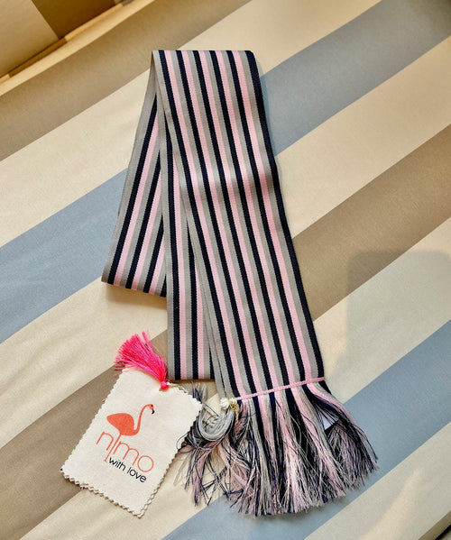 Gürtel Multi Stripe navy/soft pink/grau