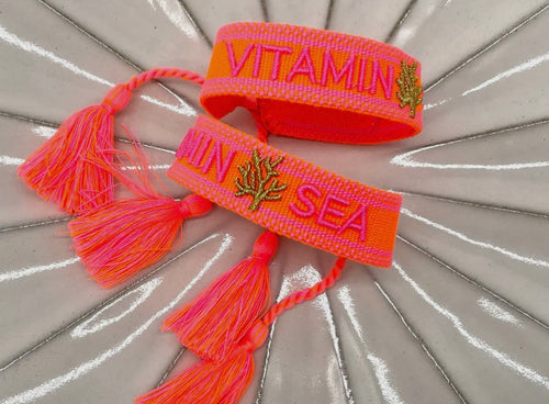 Webarmband "Vitamin Sea" neon orange/neon pink