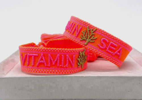 Webarmband "Vitamin Sea" neon orange/neon pink