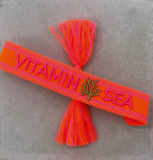 Webarmband "Vitamin Sea" neon orange/neon pink
