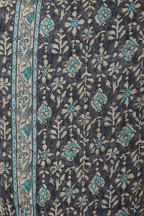 Seiden Wickeldress Jeanne grey Flower