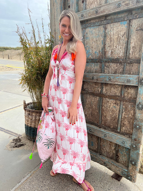 Dress long "Pink Palm"