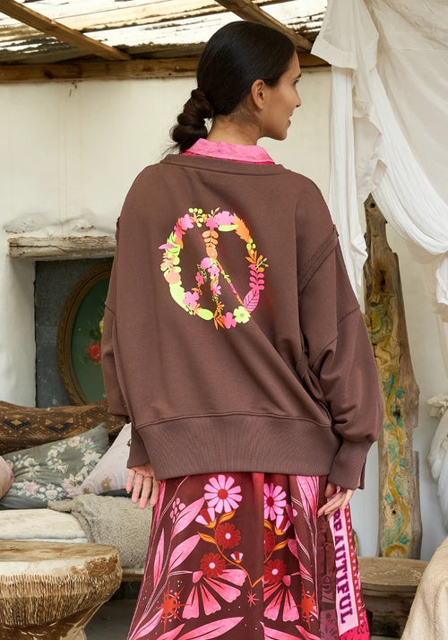 Miss Goodlife Roundneck Sweater Wide "Nice" Chocolat