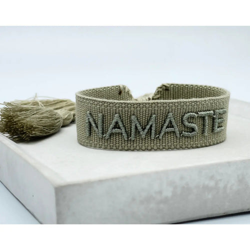 Webarmband "Namaste" schlamm
