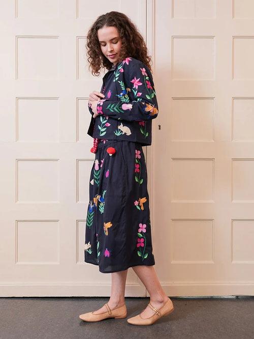 Pine Jacket Navy/Mexican Embroidery