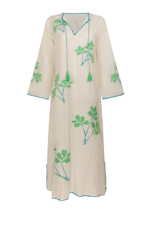 Kaftandress organic "Green Leaves"