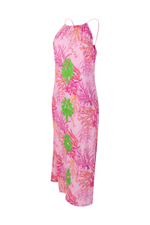 Beach Dress "Pink/Green Coral"
