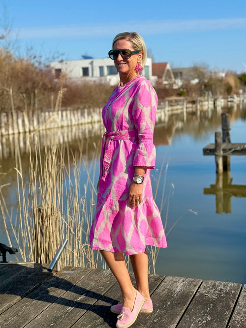 Dress Saffron Ikat Pink