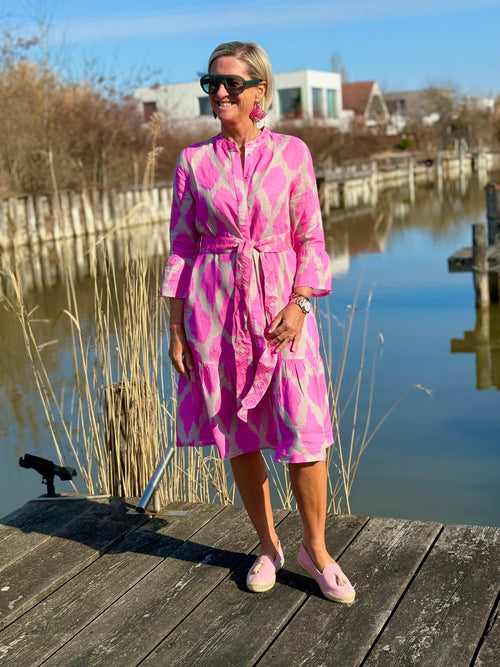 Dress Saffron Ikat Pink