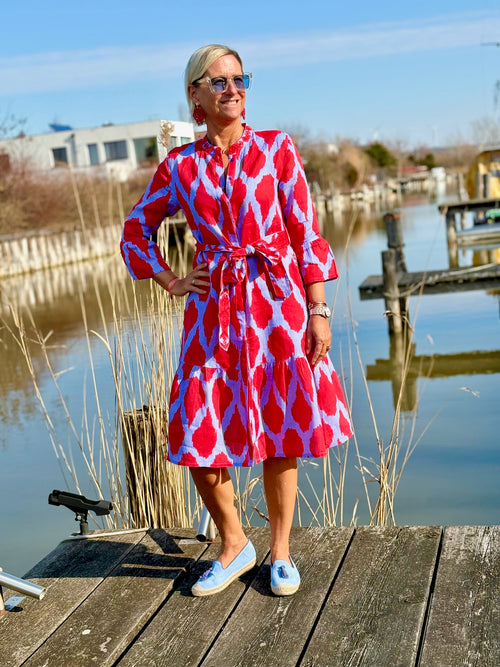 Dress Saffron Ikat Red