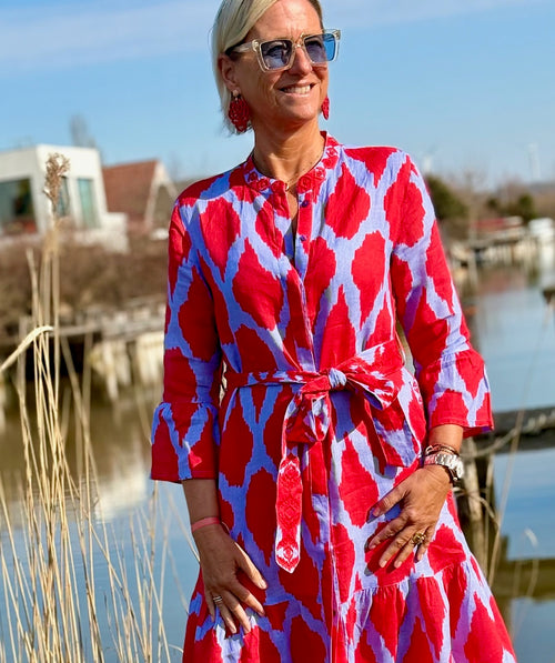 Dress Saffron Ikat Red