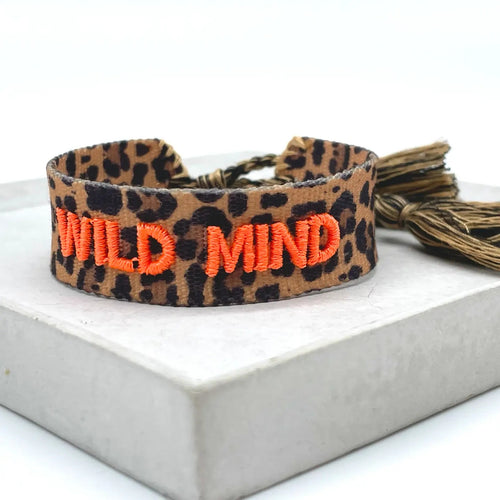 Webarmband "Wild Mind" Leo/neon Orange