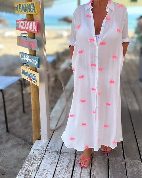 Shirt Dress Crab white