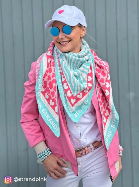 Dreieckstuch "Strandpink Zebra" aqua