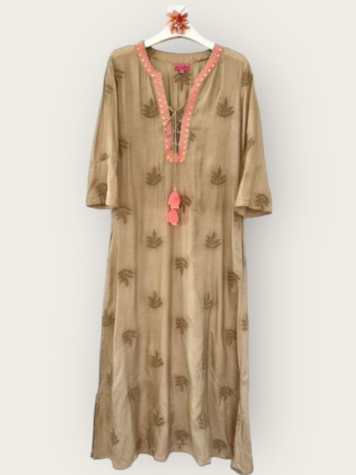 Gloria Dress long beige
