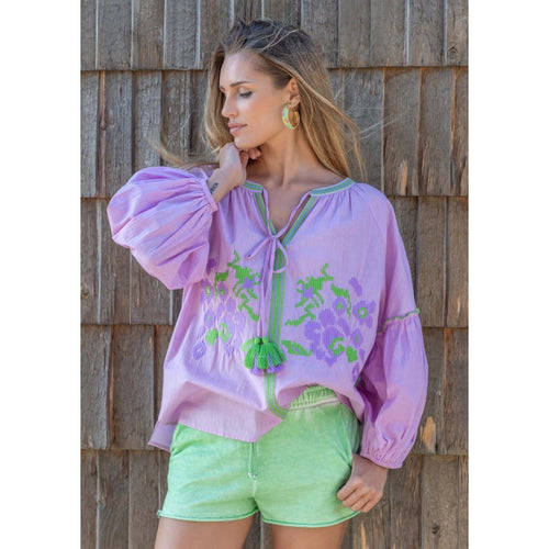 Blouse "Heat" flieder/green