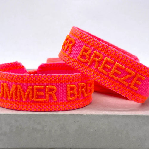 Webarmband "Summer Breeze" neon pink/neon coral