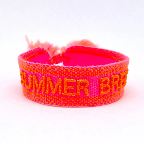 Webarmband "Summer Breeze" neon pink/neon coral