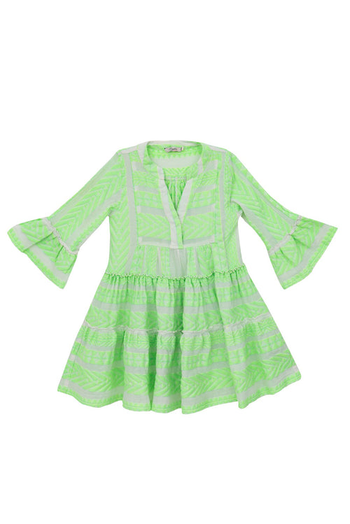 Kids Dress Ella Mini neon green/white