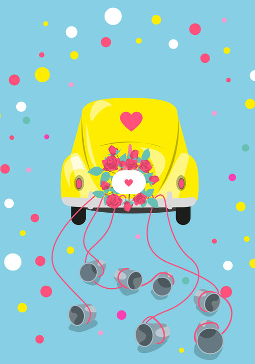 Postkarte "Just married"