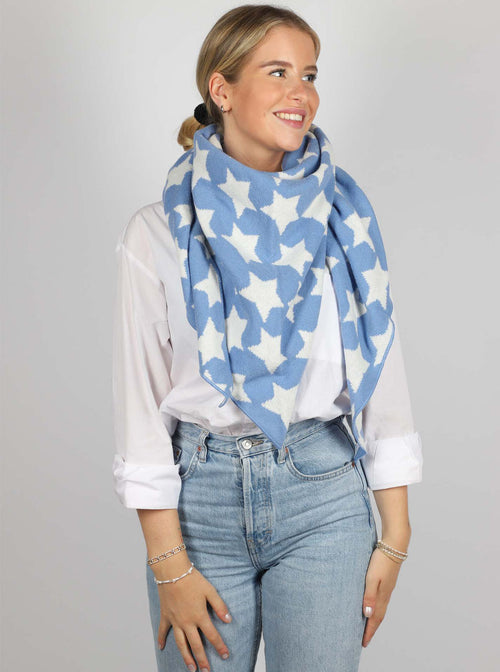 farbe:Blau | Dreieckstuch Star mit Cashmere