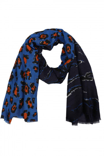 farbe:Blau | Schal Tigermix