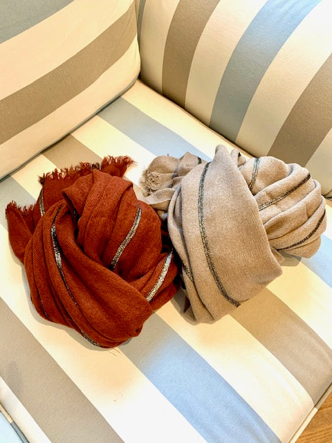 farbe:Beige | Schal Golden Stripes