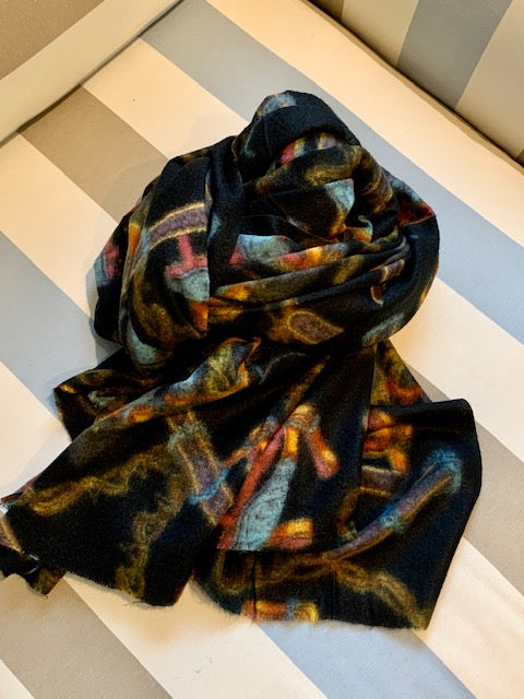 farbe:Schwarz | Schal Herbstlaub