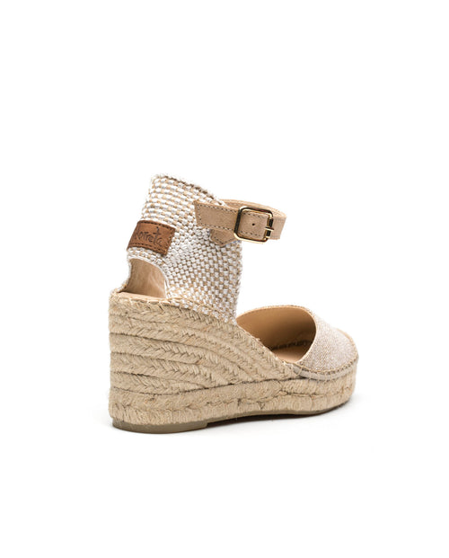 Espandrillo Wedges Leinen Medium Metalic