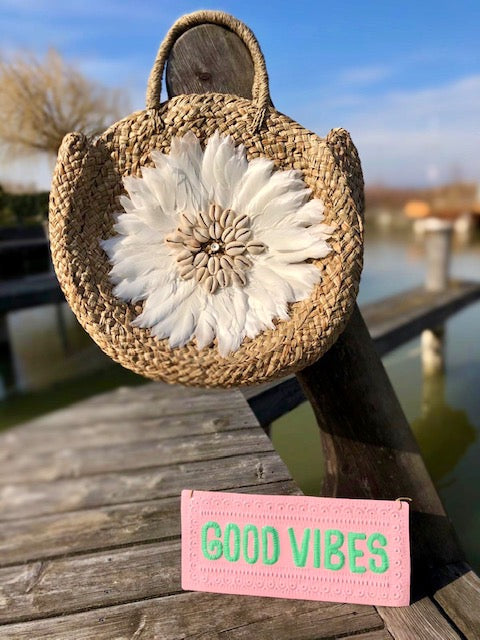 farbe:Weiß | Korb round Funky Feather